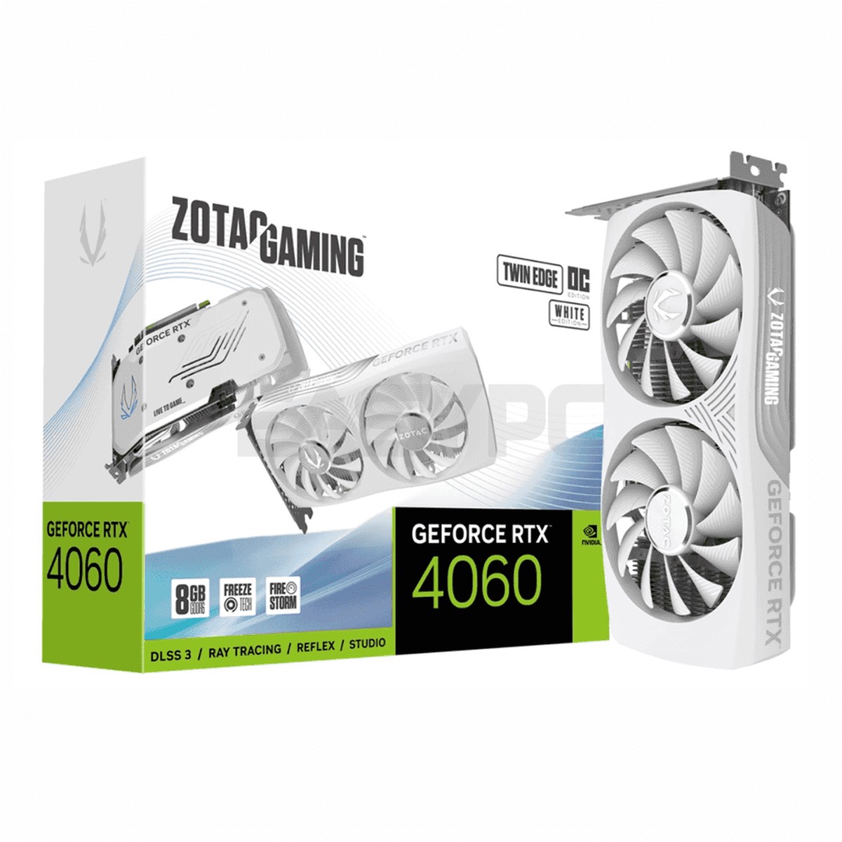 Zotac NVIDIA GeForce RTX 4060 Twin Edge OC ZT-D40600Q-10M 8gb 128 bit gddr6 White Edition Videocard